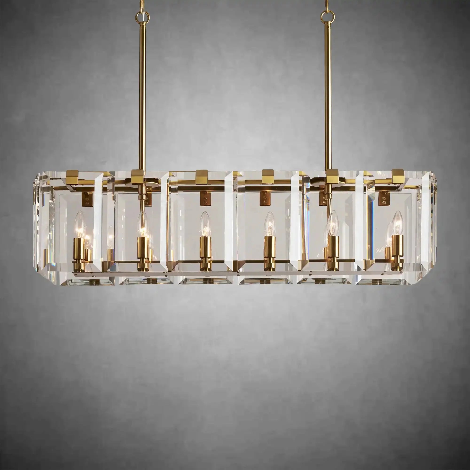 Modern Amaya Rectangular Chandelier - cyranlamps