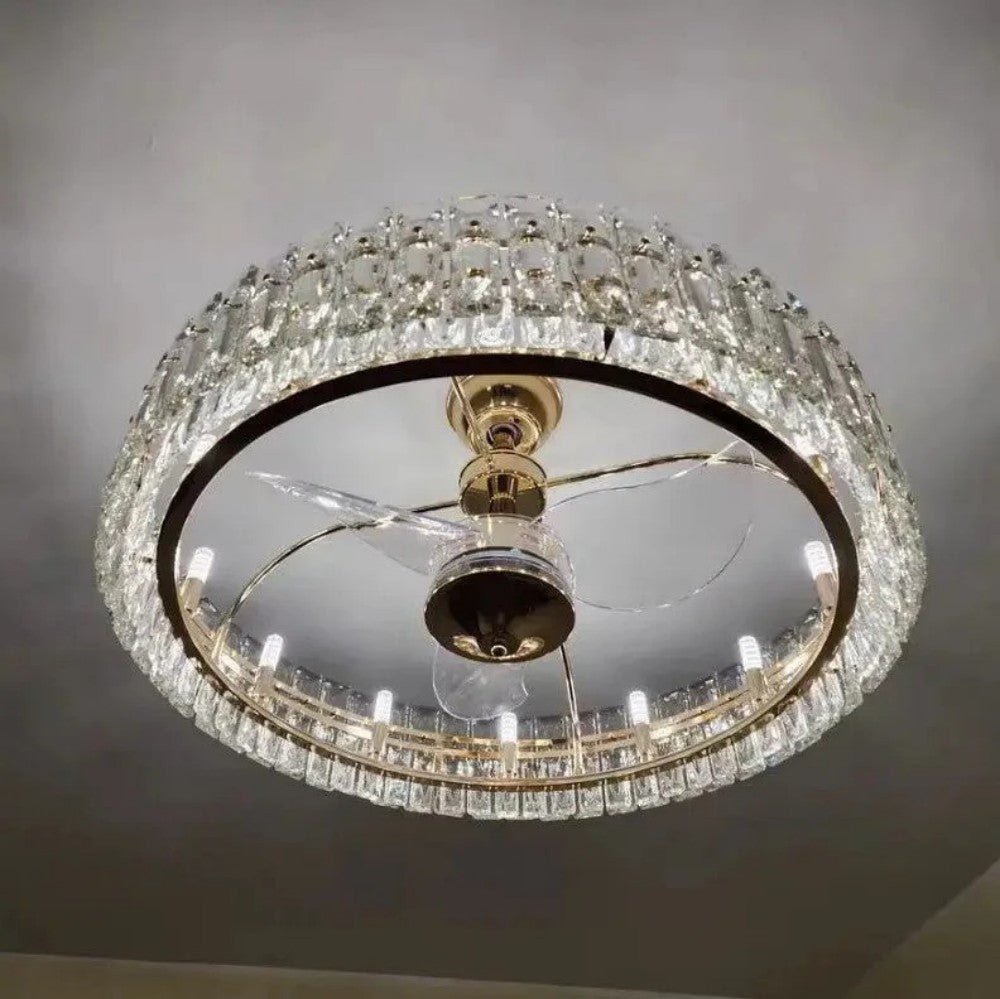 Modern Fan Light Crystal Chandelier - Cyran Lamps