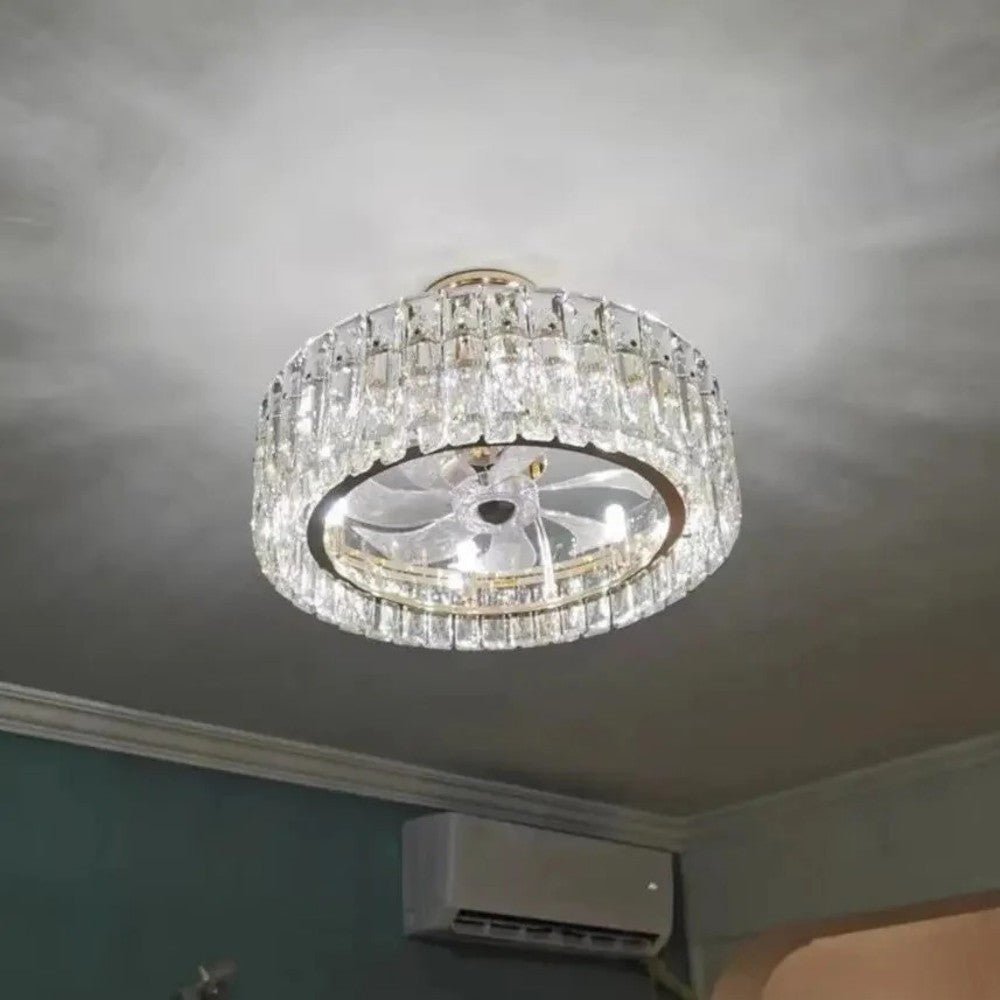 Modern Fan Light Crystal Chandelier - Cyran Lamps
