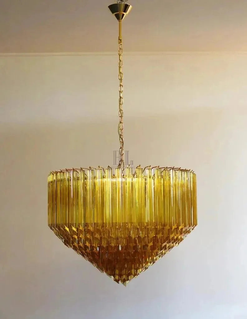 Murano Glass Chandelier – Amber - cyranlamps