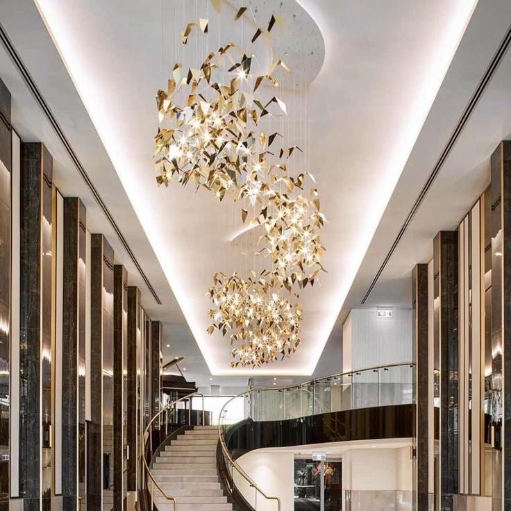 New Creative Golden Wings Floating Chandelier for Hall/Hotel/Restaurant - cyranlamps
