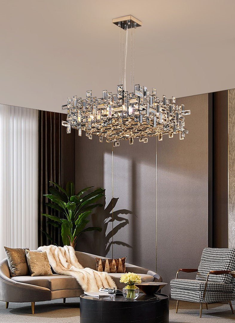 New Italian Style Light Luxury Villa Duplex Designer Luxury Crystal Chandelier for Dining/Living Room/Bedroom - cyranlamps