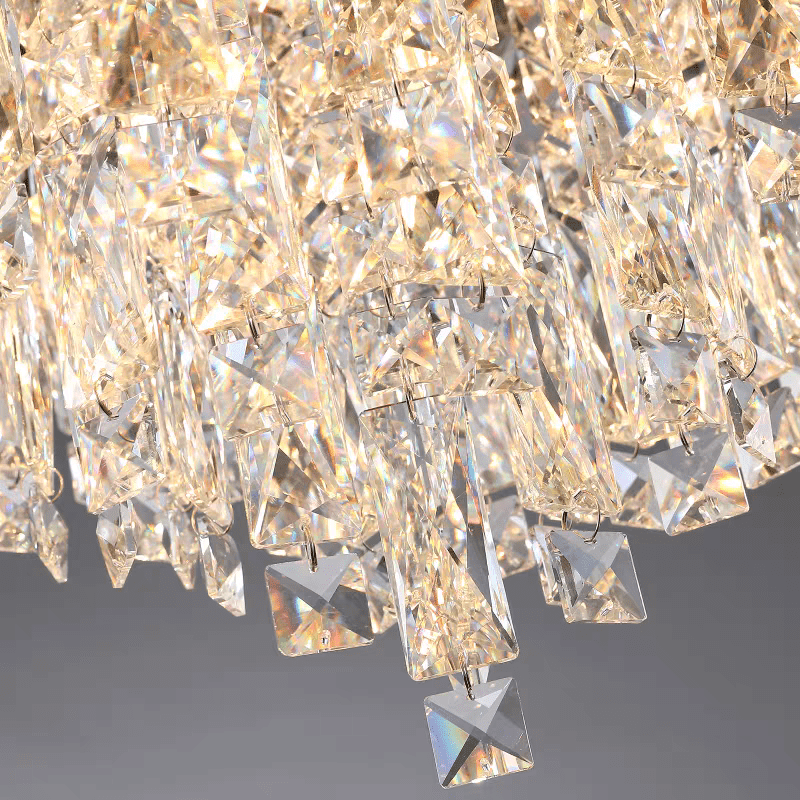 Oversize Luxury Flush Mount Crystal Chandelier for Living Room/Bedroom - cyranlamps