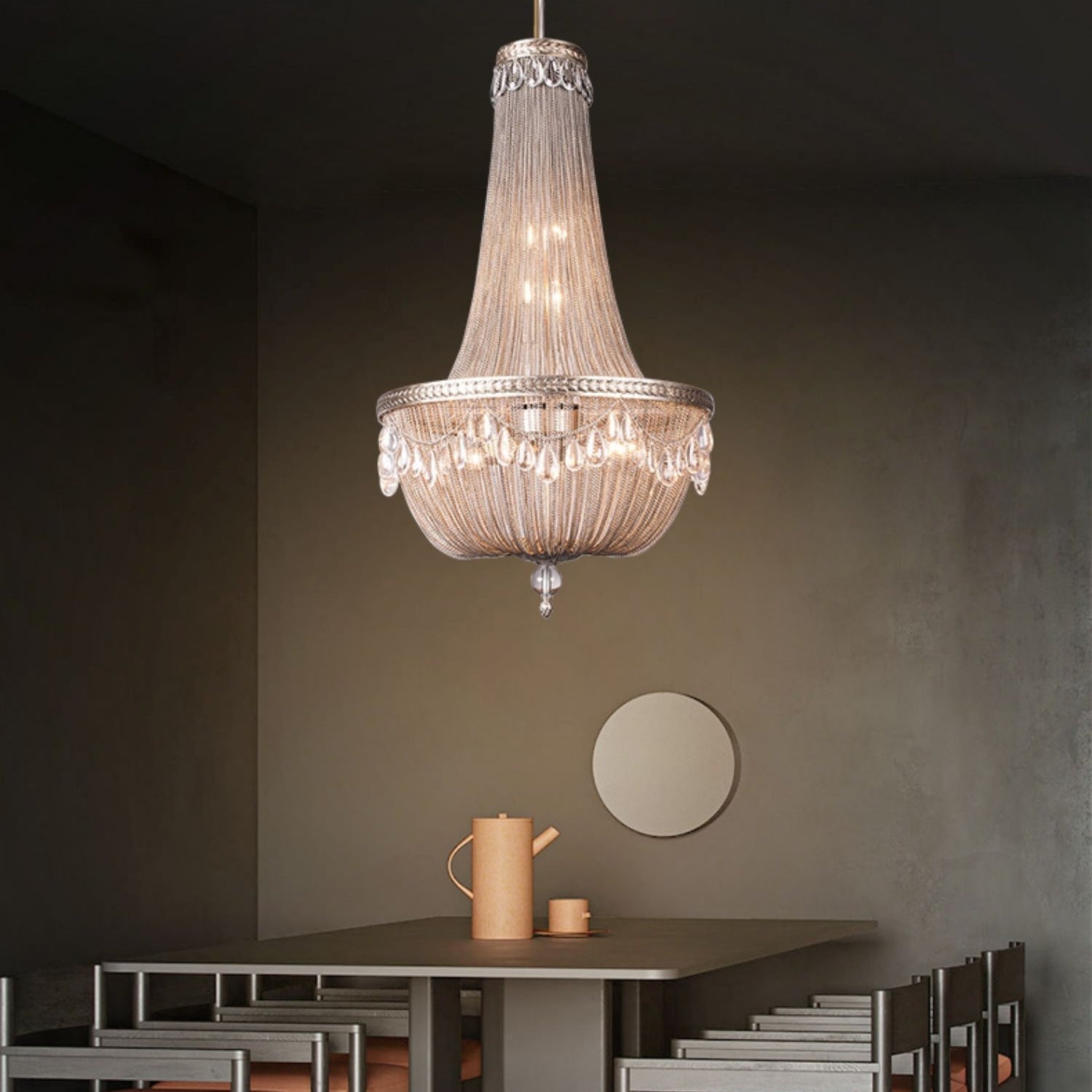 Oversize Modern Metal Art Luxury Crystal Chandelier for Duplex Hall/Staircase/Villa/Foyer - cyranlamps