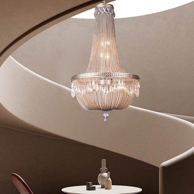 Oversize Modern Metal Art Luxury Crystal Chandelier for Duplex Hall/Staircase/Villa/Foyer - cyranlamps