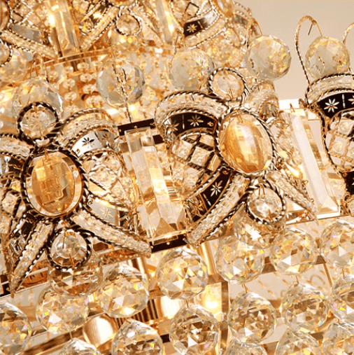 Oversized Luxury Multi - layers Gold Crystal Chandelier For High - ceiling Living Room/Foyer - cyranlamps