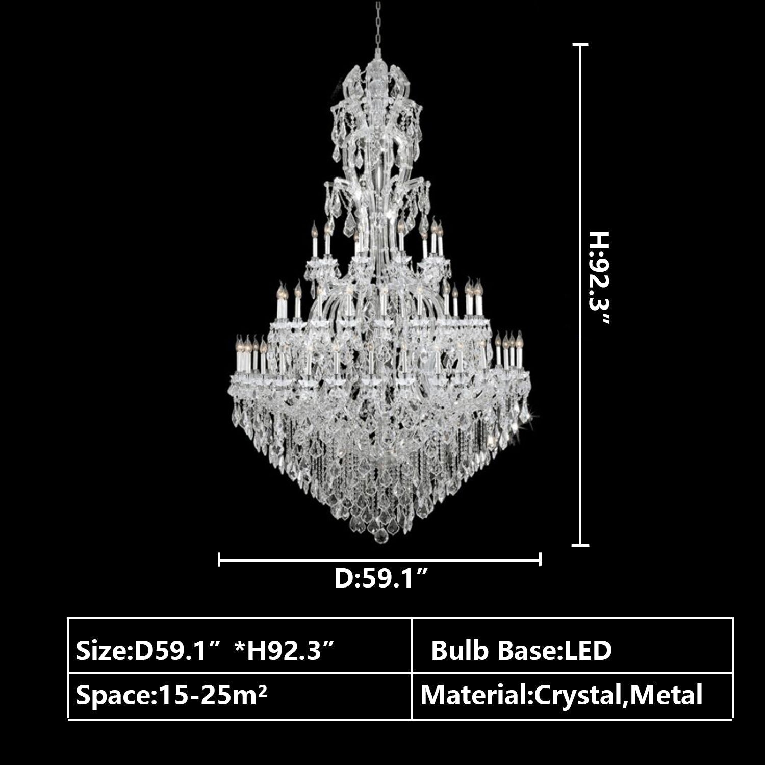 Oversized Luxury Traditional Gold/Chrome Candle Branch Crystal Chandelier for 2 - story/Duplex Buildings - cyranlamps
