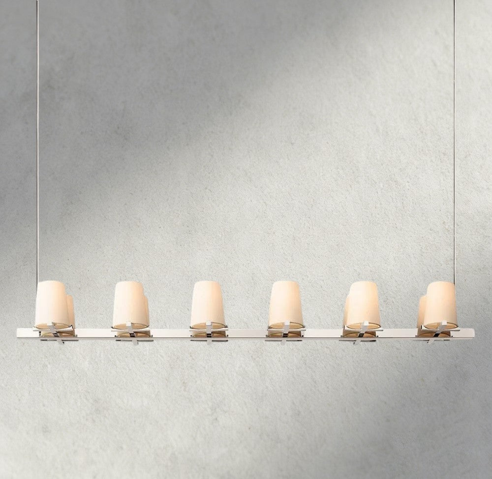 Puailace Fabric Shade Linear Chandelier - cyranlighting
