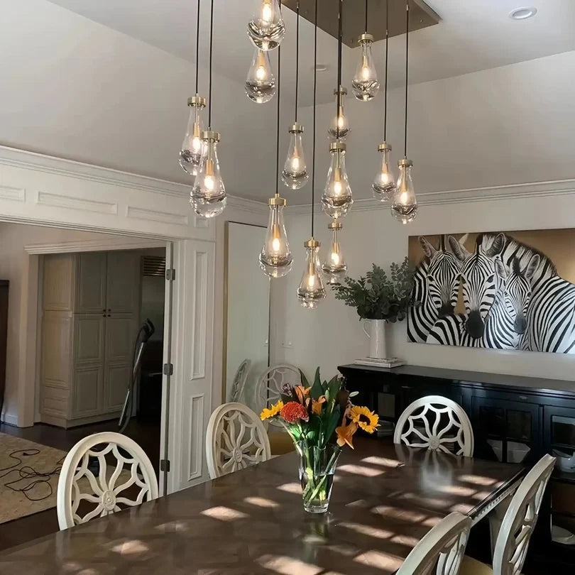 Raindrop Rectangular Chandelier 54"