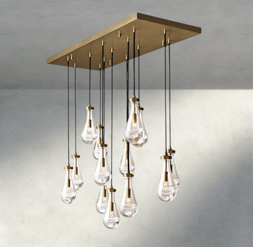Raindrop Rectangular Chandelier 54", 72" - cyranlighting