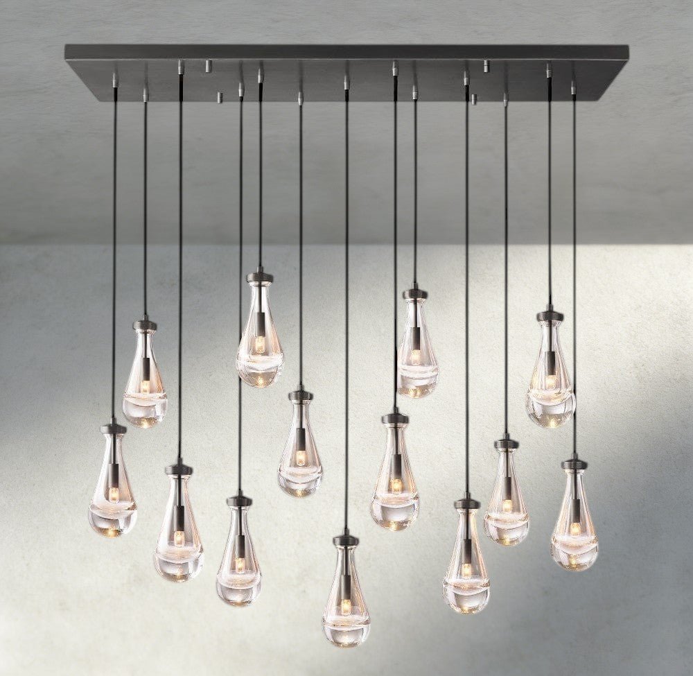 Raindrop Rectangular Chandelier 54", 72" - cyranlighting