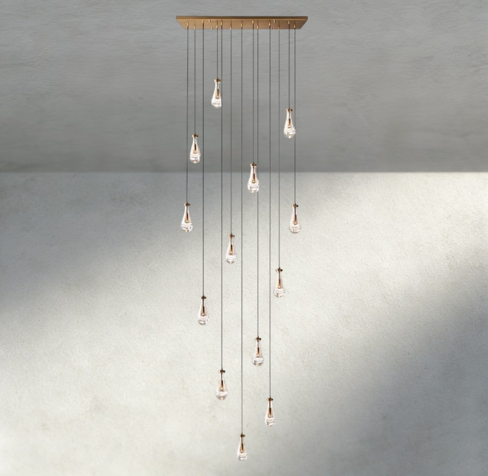 Raindrop Rectangular Chandelier 54", 72" - cyranlighting