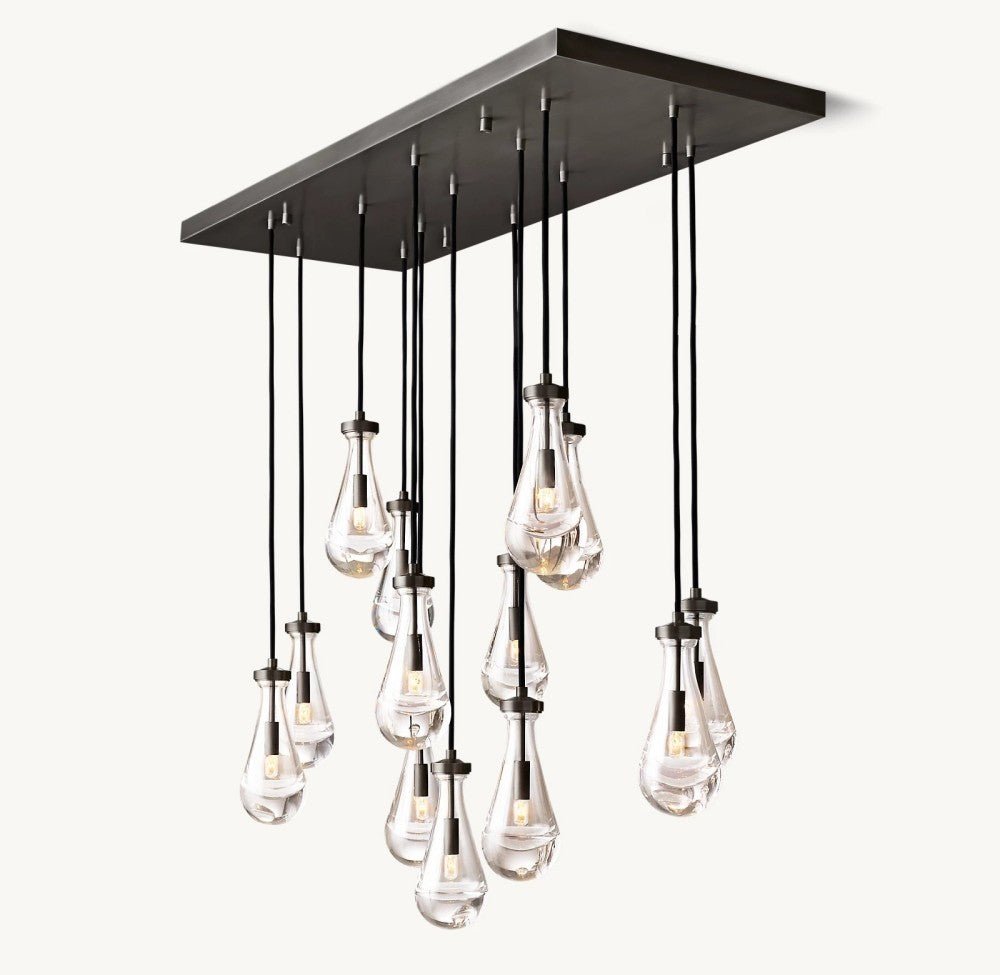 Raindrop Rectangular Chandelier 54" - Cyran Lamps