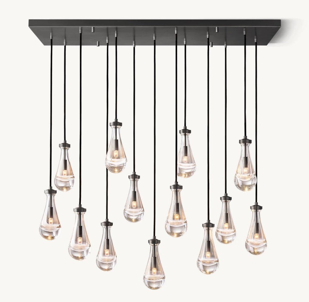 Raindrop Rectangular Chandelier 54" - Cyran Lamps
