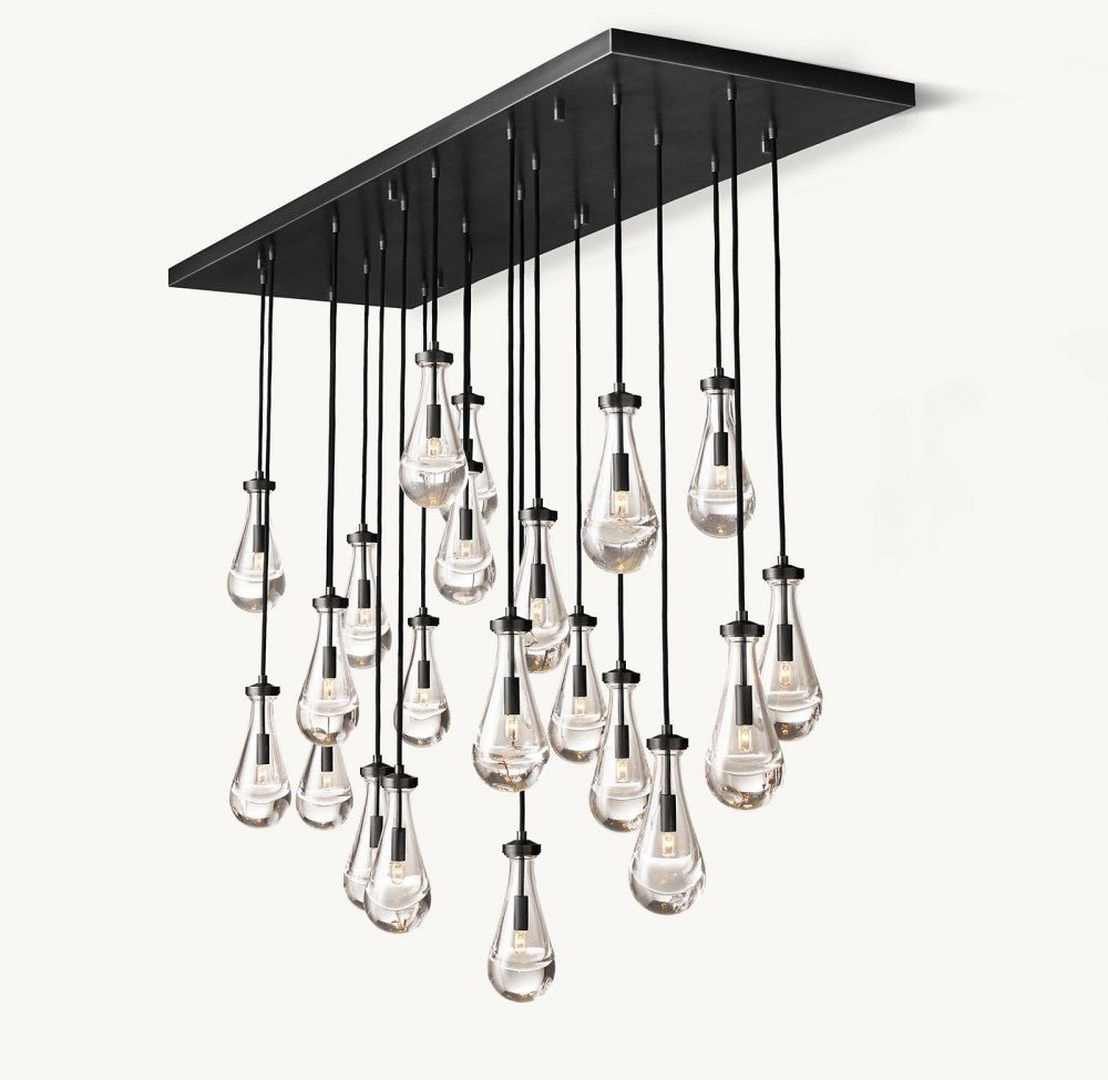 Raindrop Rectangular Chandelier 72" - Cyran Lamps