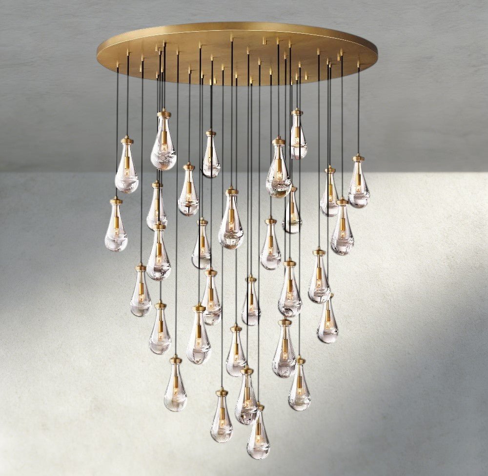 Raindrop Round Chandelier 18", 36", 47", 60" - cyranlighting