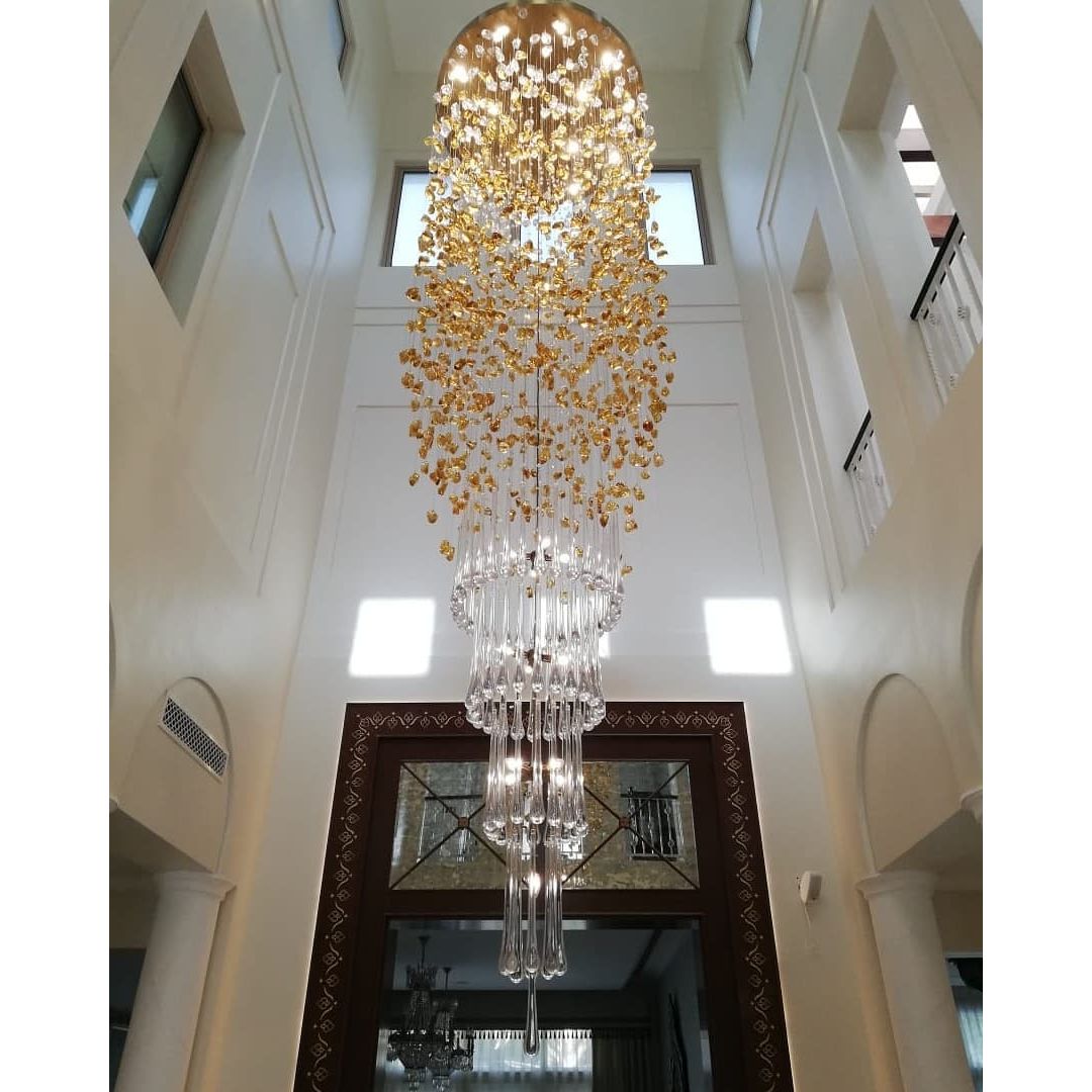Rainfall Glass Gem Stone Chandelier - cyranlamps