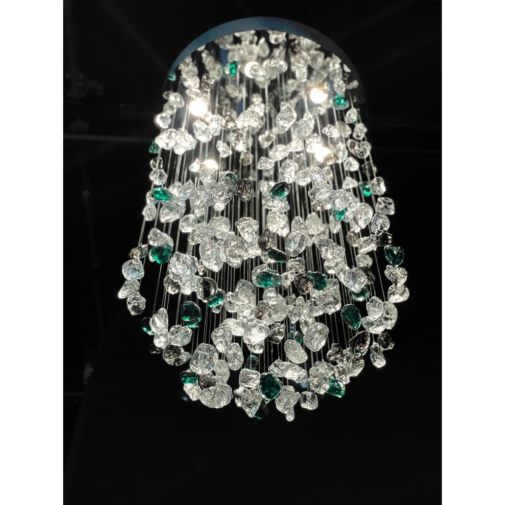 Rainfall Glass Gem Stone Chandelier - cyranlamps