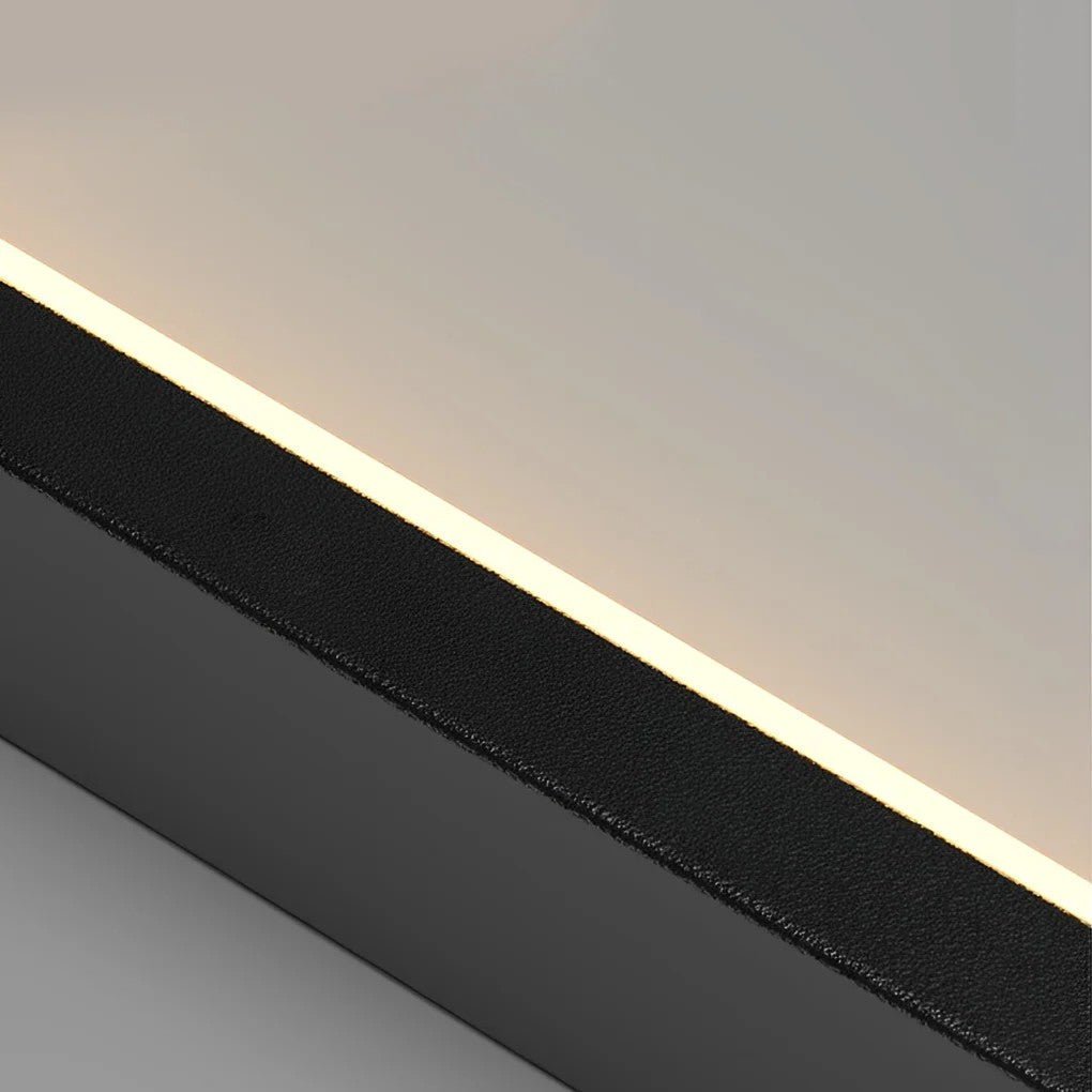 Rectangular Frame Aluminum LED Black Nordic Duplex Stair Chandelier - Cyran Lamps