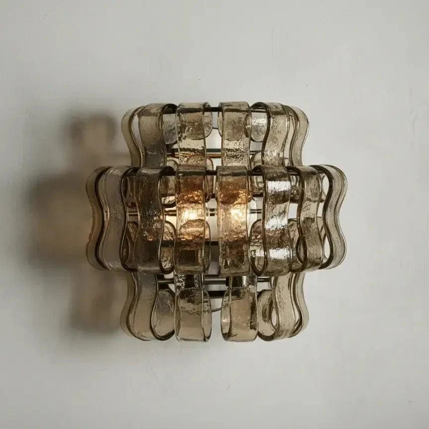 Riviera Smoke Glass Sconce - cyranlamps