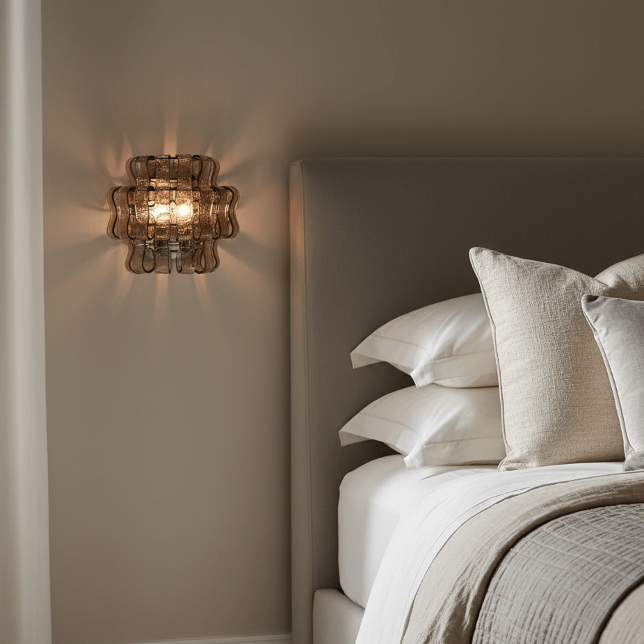 Riviera Smoke Glass Sconce - cyranlamps