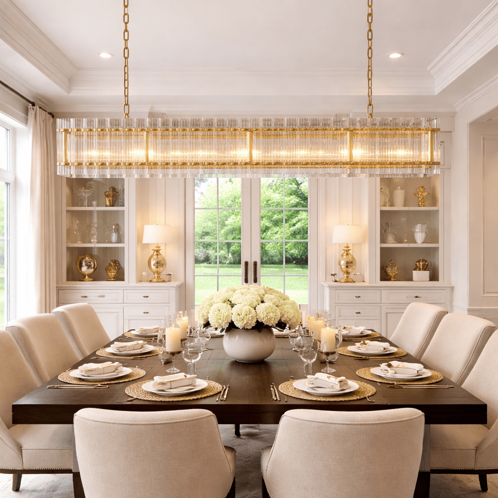 San Marca Glass Rectangular Chandelier - cyranlighting