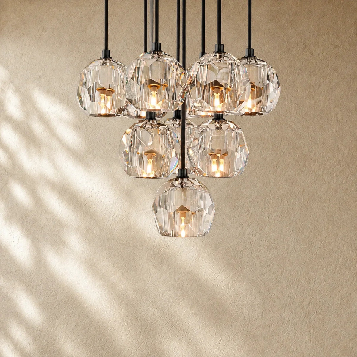 Boulee de Cristal Glass Round Cluster Chandelier