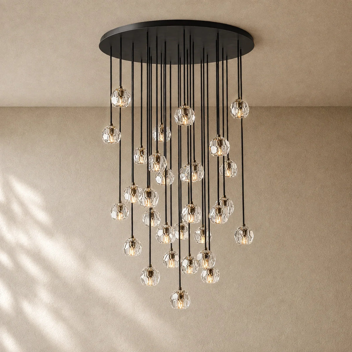 Boulee de Cristal Glass Round Cluster Chandelier
