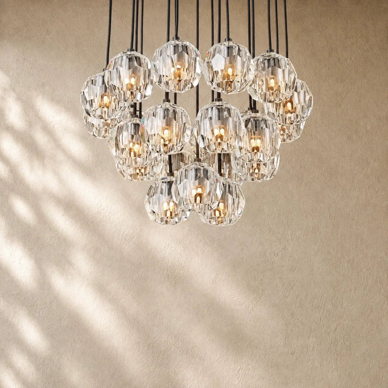 Boulee de Cristal Glass Round Cluster Chandelier