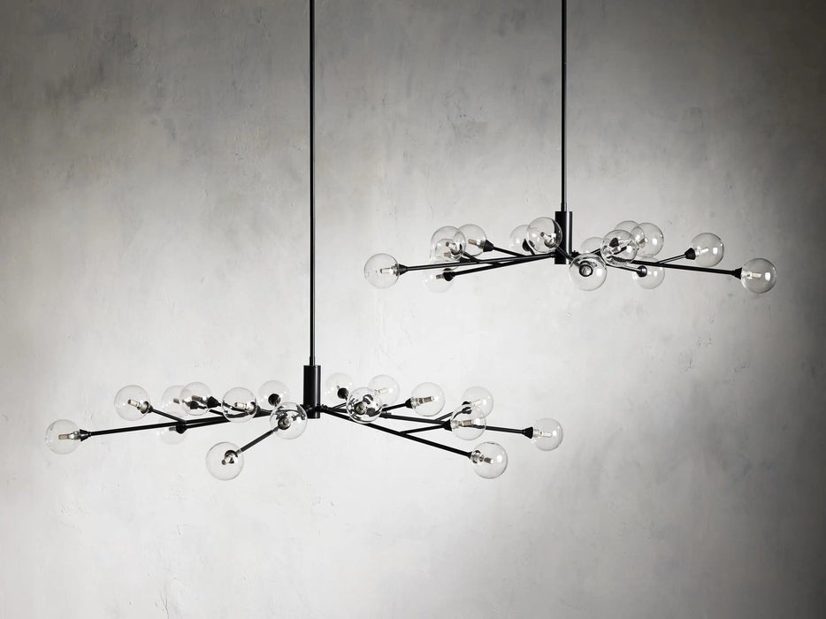 Sera Glass Globe Chandelier 36"47"59" - Cyran Lamps