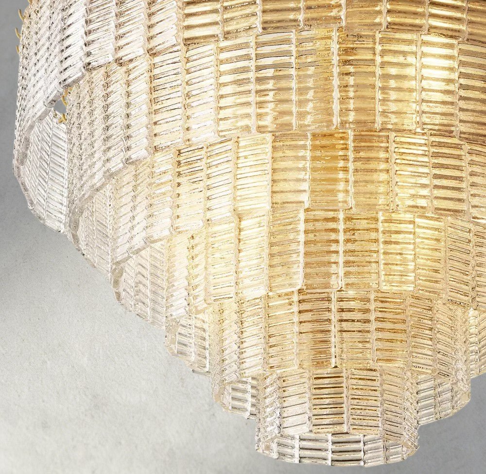 Siraue Clear Glass Round Chandelier 41", 52", 65" - cyranlighting