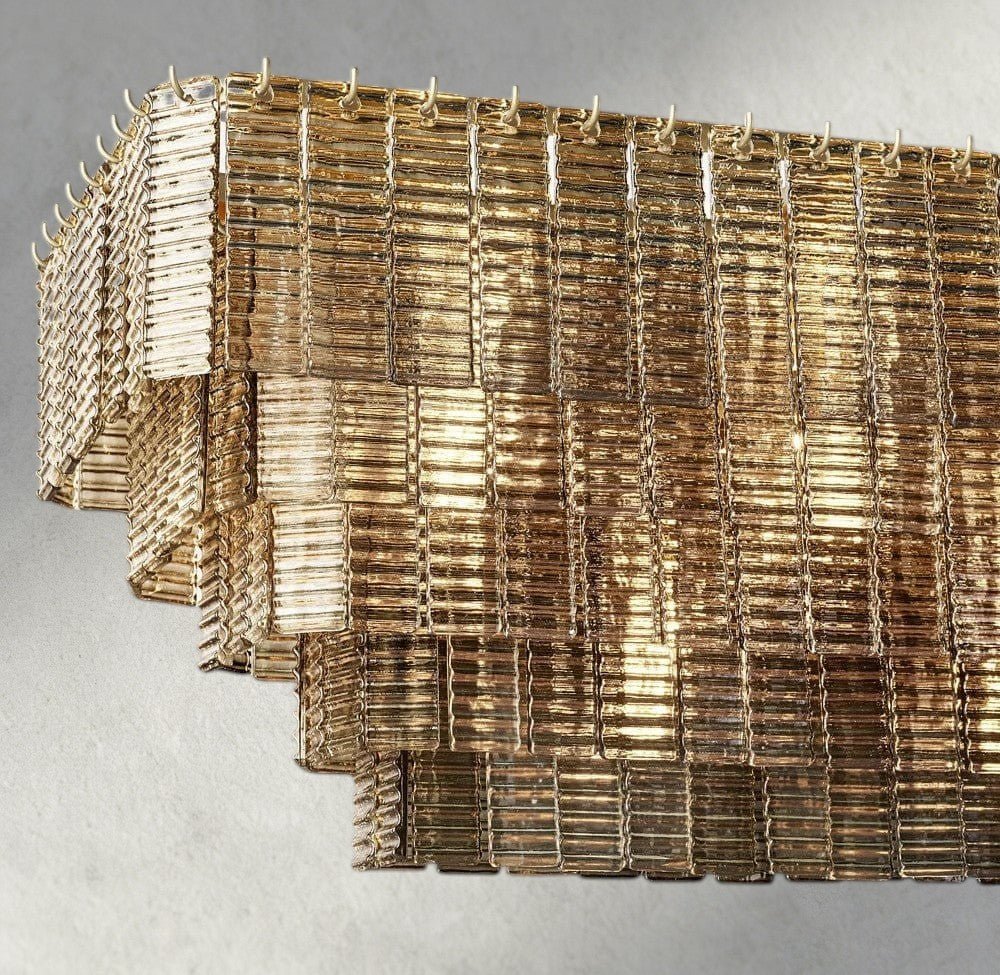 Siraue Smoke Glass Rectangular Chandelier 59", 77" - cyranlighting