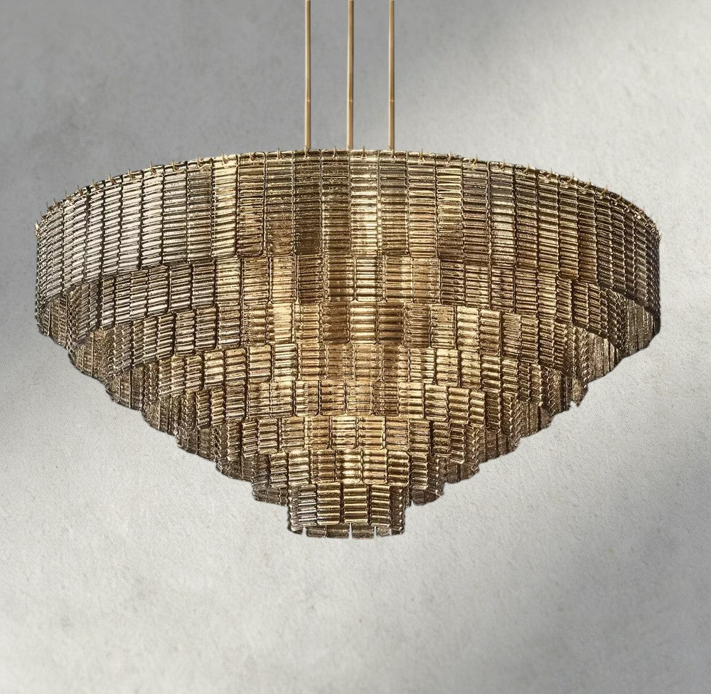 Siraue Smoke Glass Round Chandelier 41", 52", 65" - cyranlighting