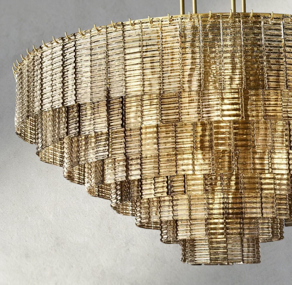 Siraue Smoke Glass Round Chandelier 41", 52", 65" - cyranlighting