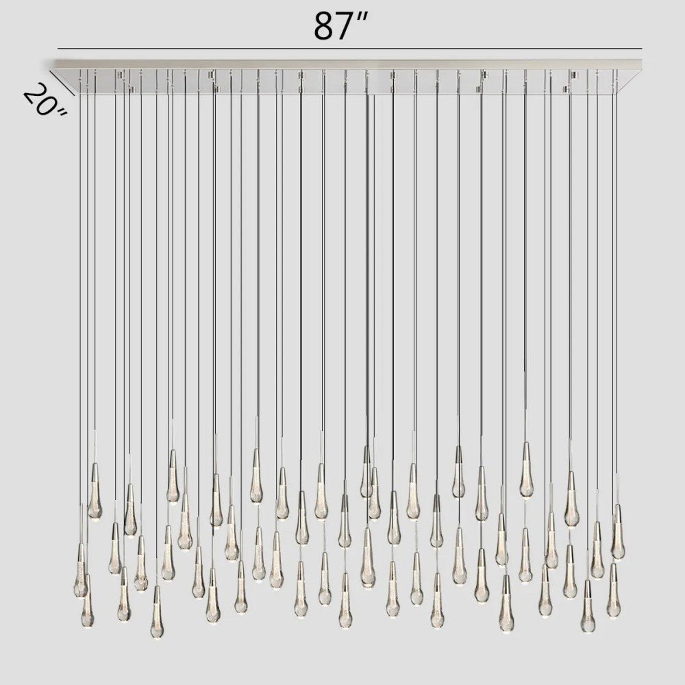 Solitaire Linear Chandelier 37'' 50'' 70'' 87" 120"W - Cyran Lamps