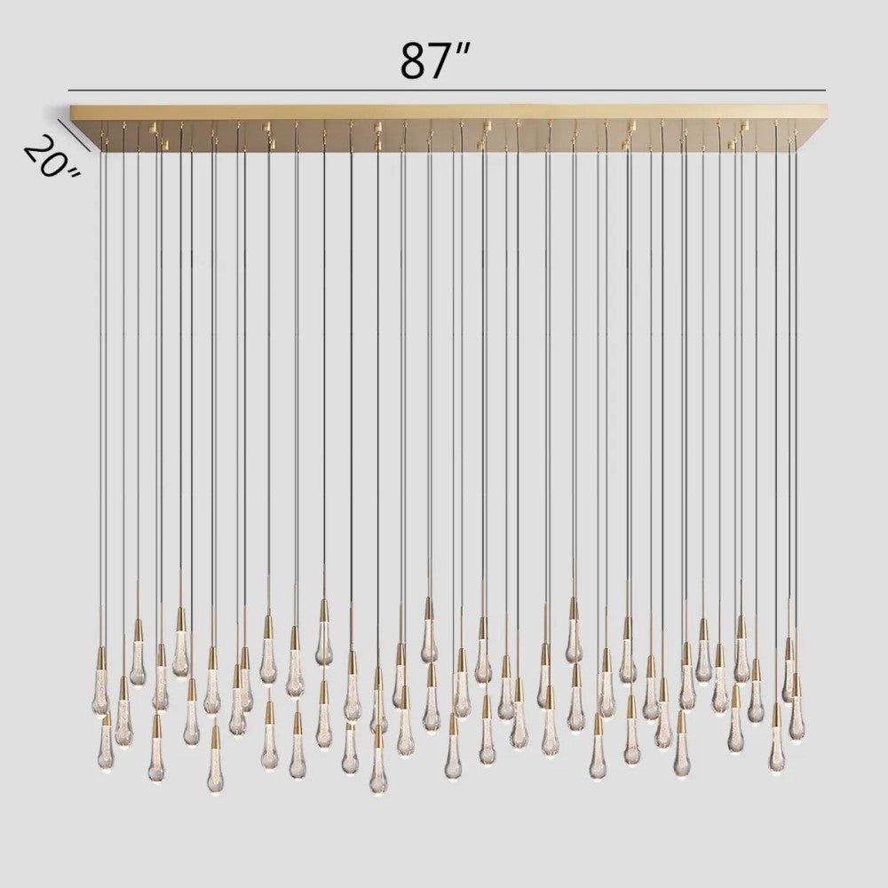 Solitaire Linear Chandelier 37'' 50'' 70'' 87" 120"W - Cyran Lamps
