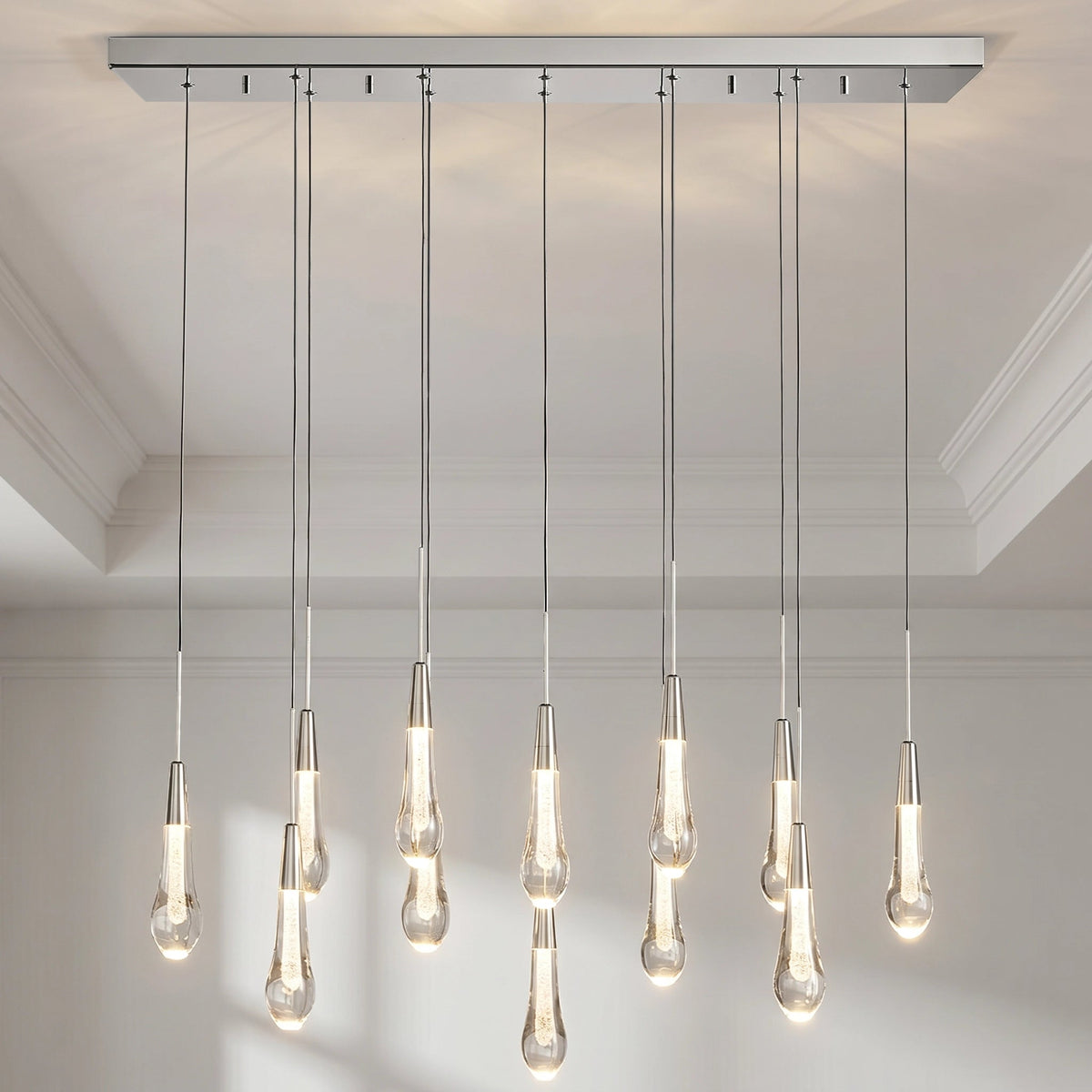 Solitaire Linear Chandelier 37'' 50'' 70'' 87" 120"W - Cyran Lamps