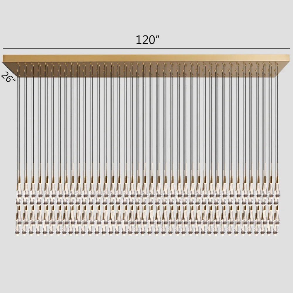 Solitaire Linear Chandelier 37'' 50'' 70'' 87" 120"W - Cyran Lamps