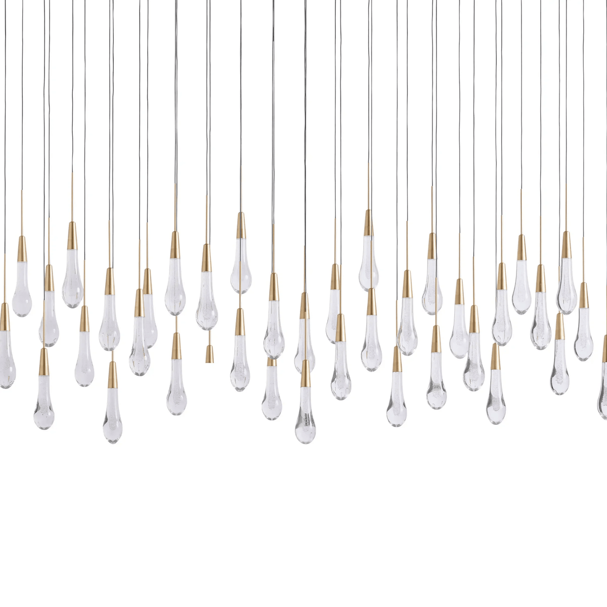 Soltaire Glass Linear Chandelier Lighting 37'' 50'' 70'' 87"W 120"W - cyranlamps