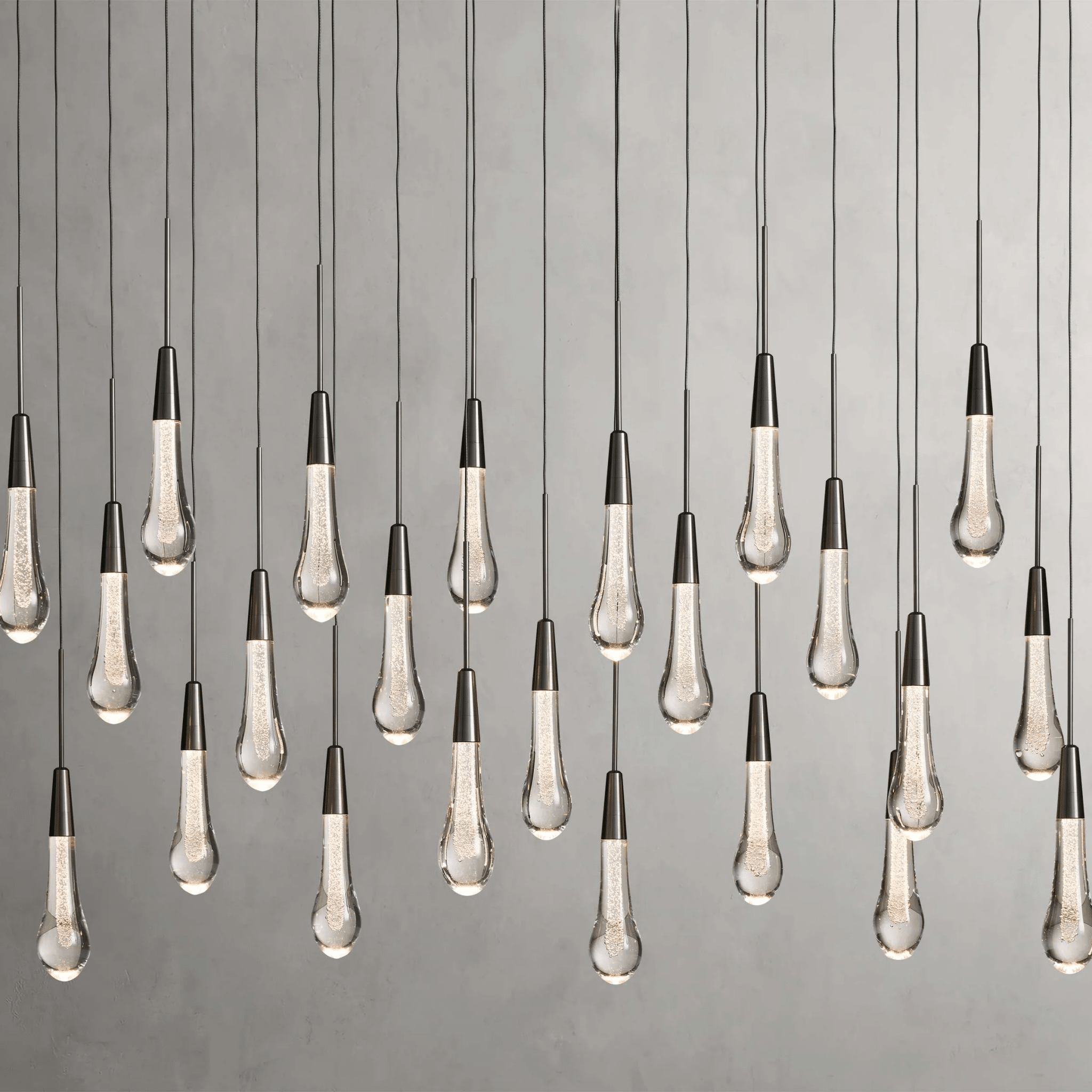Soltaire Glass Linear Chandelier Lighting 37'' 50'' 70'' 87"W 120"W - cyranlamps