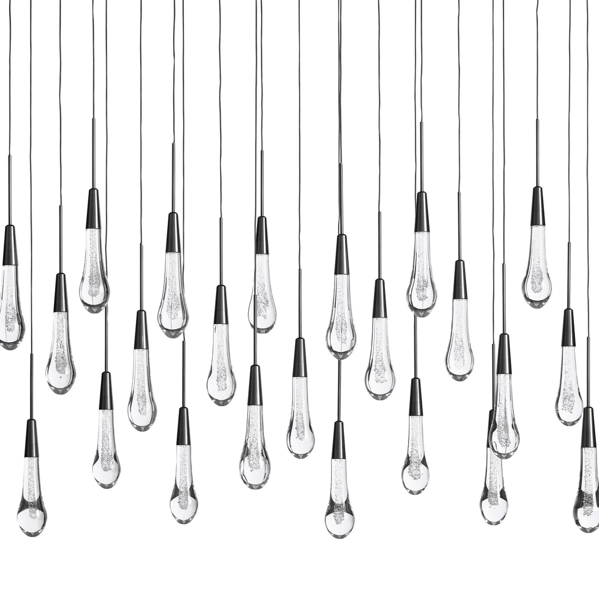 Soltaire Glass Linear Chandelier Lighting 37'' 50'' 70'' 87"W 120"W - cyranlamps