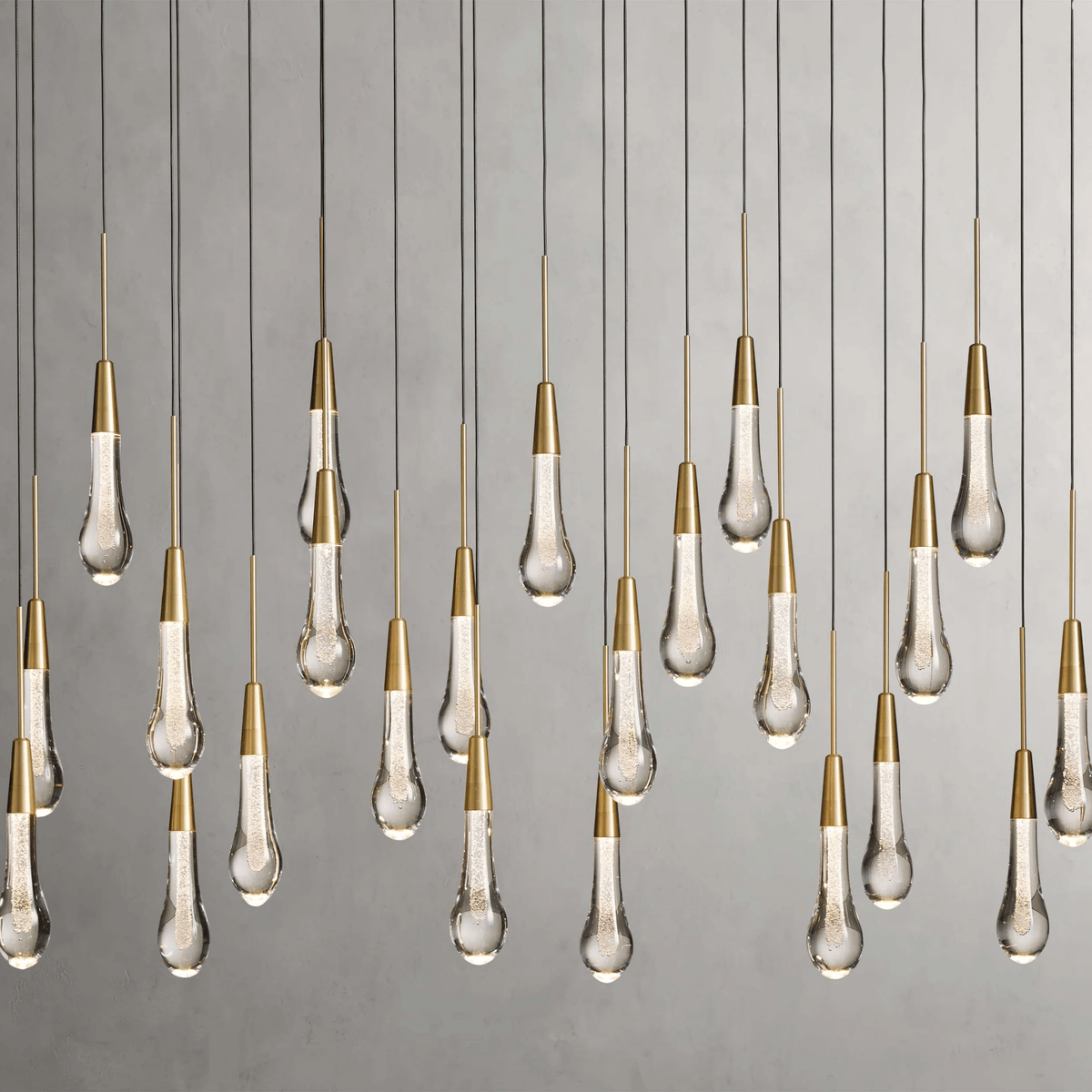 Soltaire Glass Linear Chandelier Lighting 37'' 50'' 70'' 87"W 120"W - cyranlamps