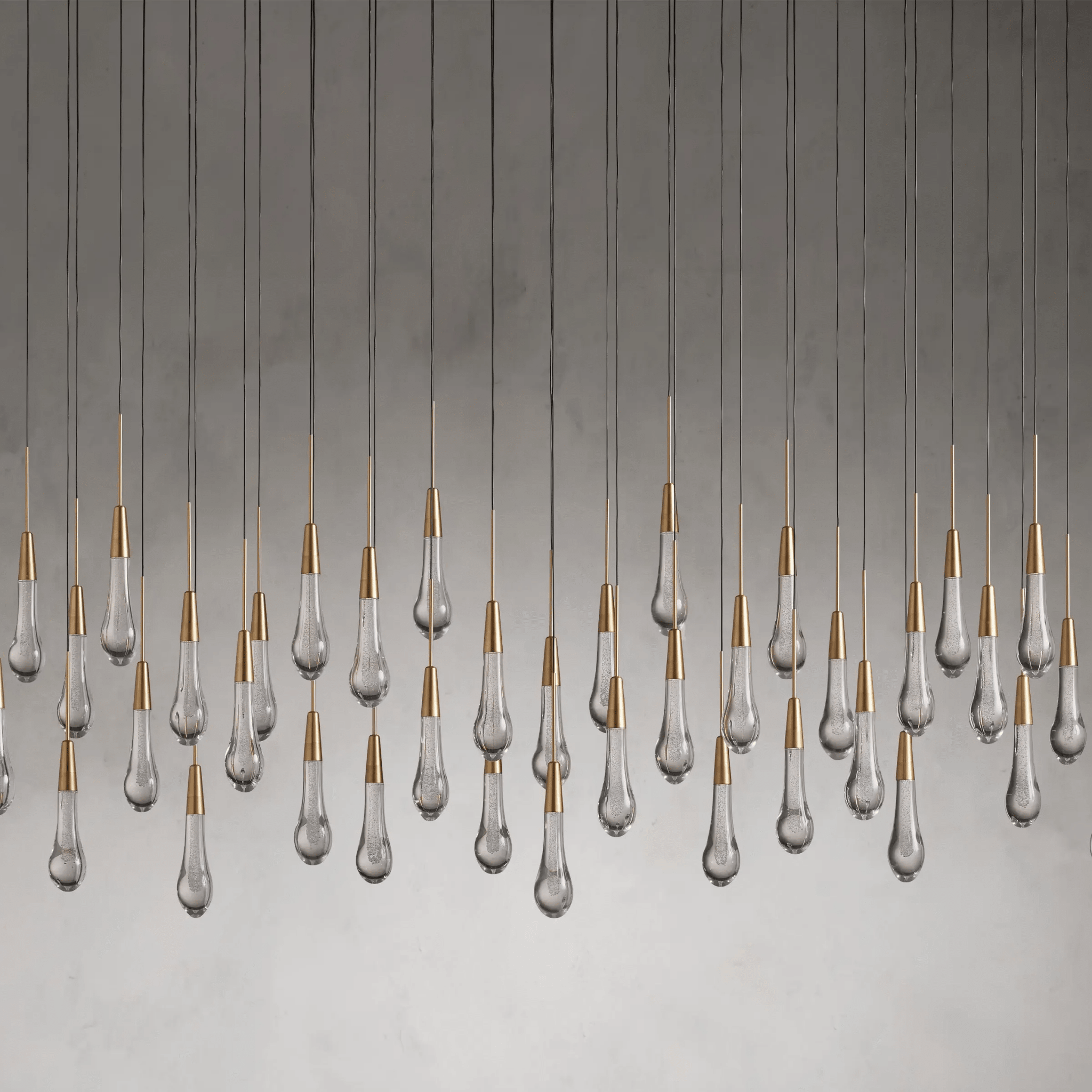 Soltaire Glass Linear Chandelier Lighting 37'' 50'' 70'' 87"W 120"W - cyranlamps