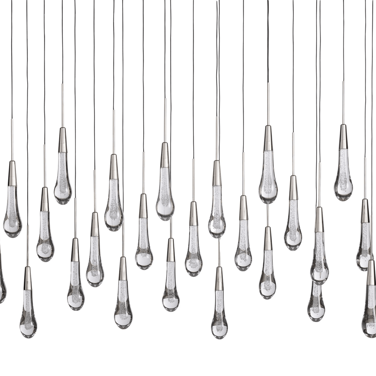 Soltaire Glass Linear Chandelier Lighting 37'' 50'' 70'' 87"W 120"W - cyranlamps
