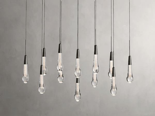 Soltaire Glass Linear Chandelier Lighting 37'' 50'' 70'' 87"W 120"W - cyranlamps