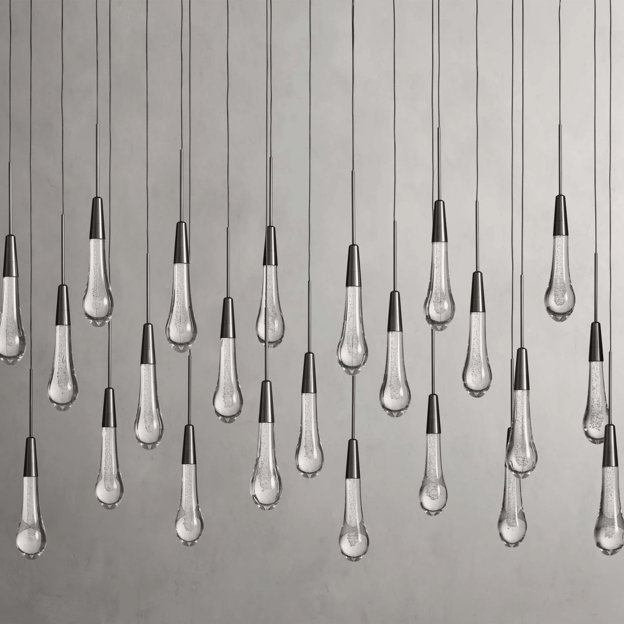 Soltaire Glass Linear Chandelier Lighting 37'' 50'' 70'' 87"W 120"W - cyranlamps
