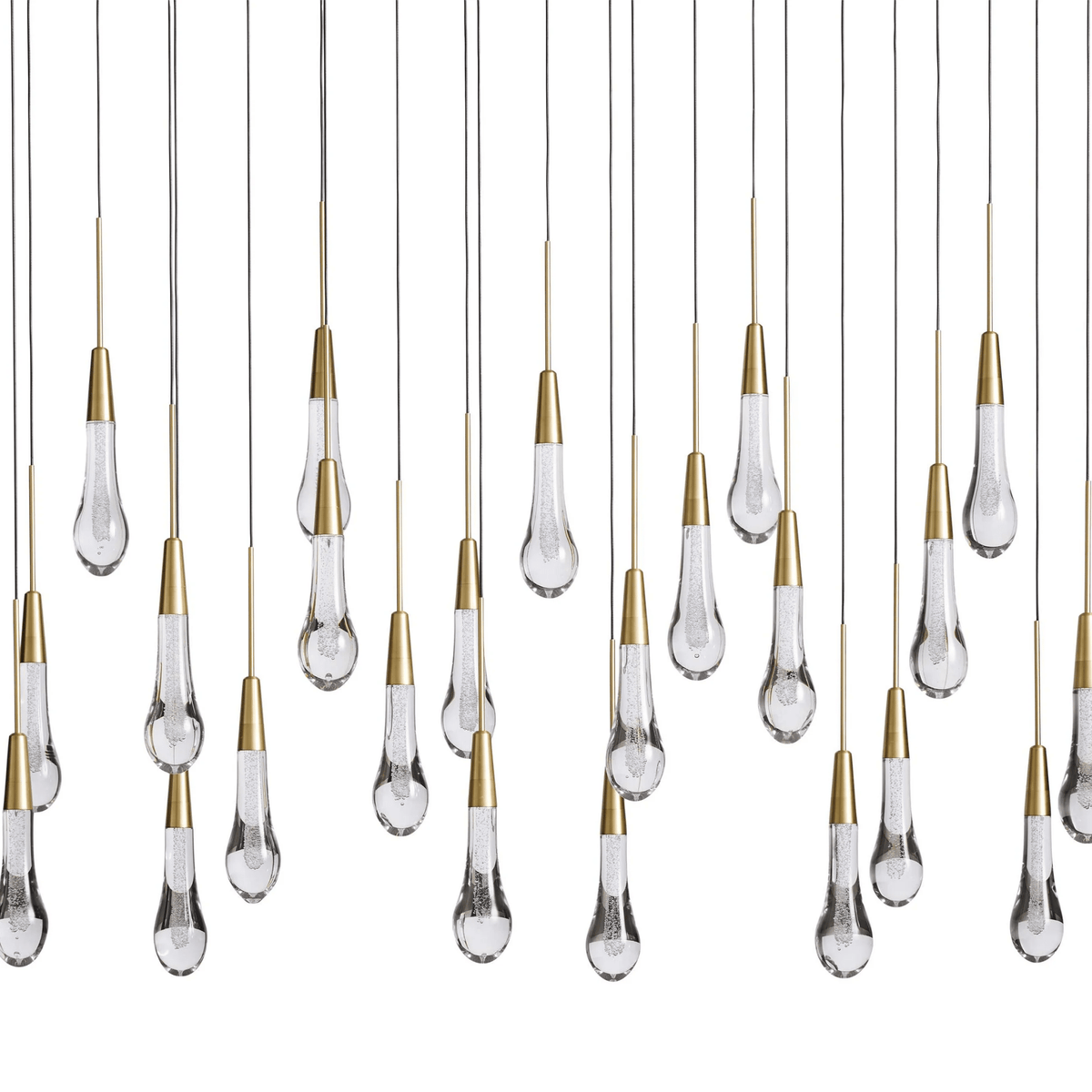 Soltaire Glass Linear Chandelier Lighting 37'' 50'' 70'' 87"W 120"W - cyranlamps