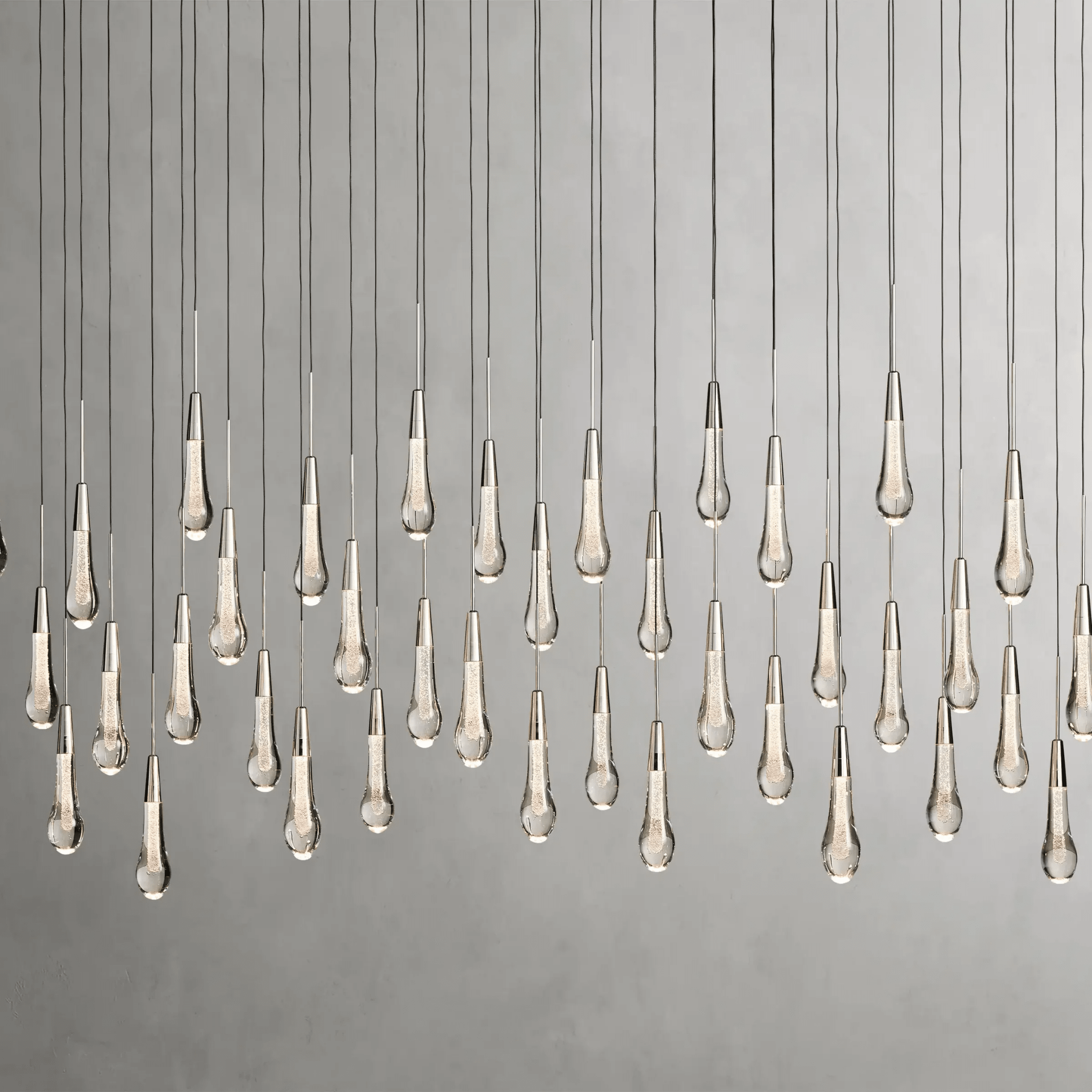 Soltaire Glass Linear Chandelier Lighting 37'' 50'' 70'' 87"W 120"W - cyranlamps