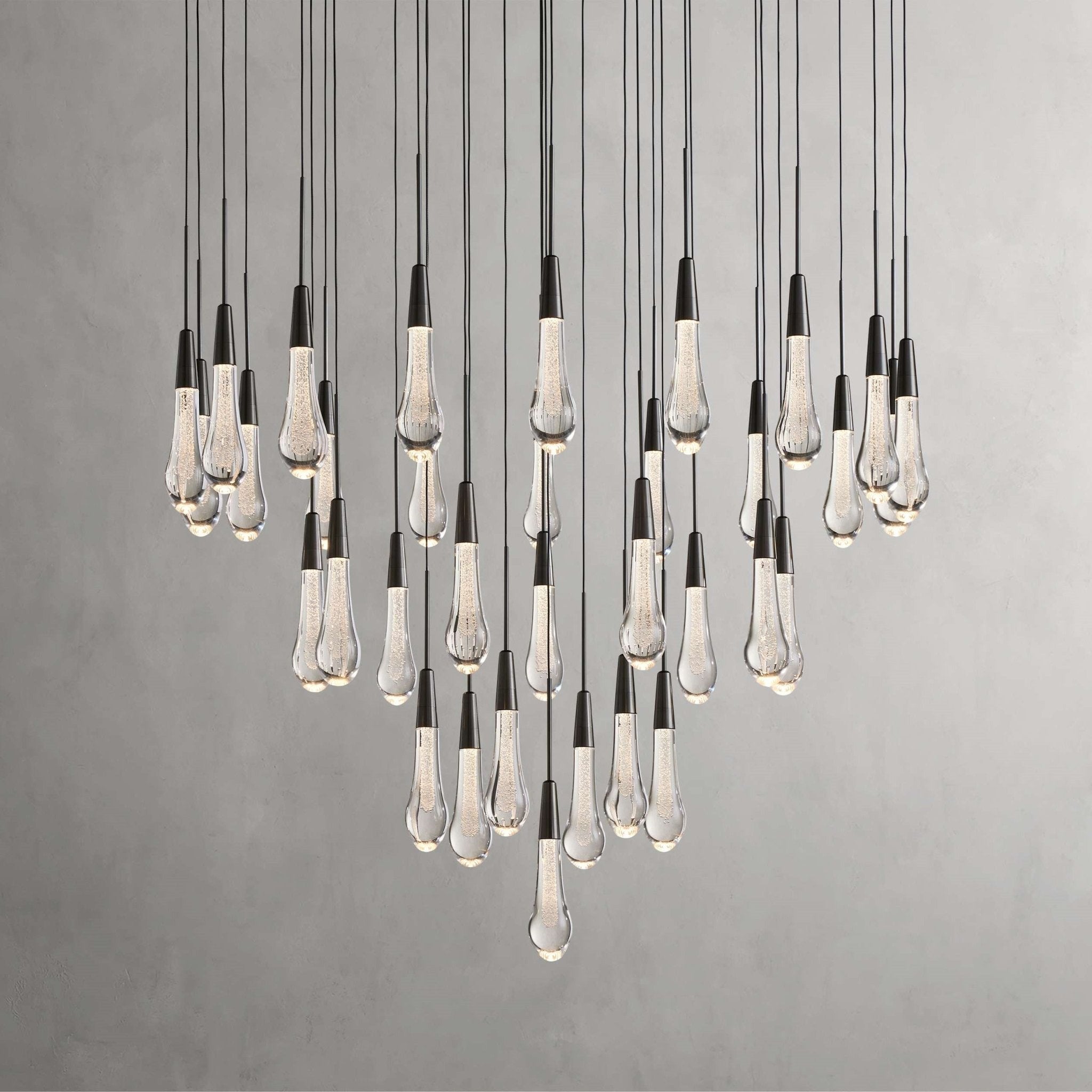 Soltaire Modern 17'' 24'' 36'' 58'' Round Chandelier Lighting - cyranlamps