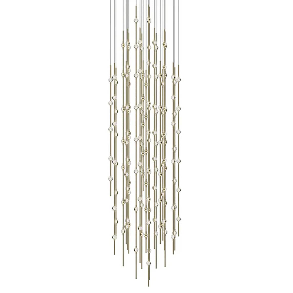 Sonne Constellation 25in Wide Modern LED Chandelier Satin Brass - Cyran Lamps